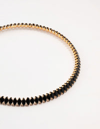 Gold Black Diamante Wrapped Stretch Choker - link has visual effect only