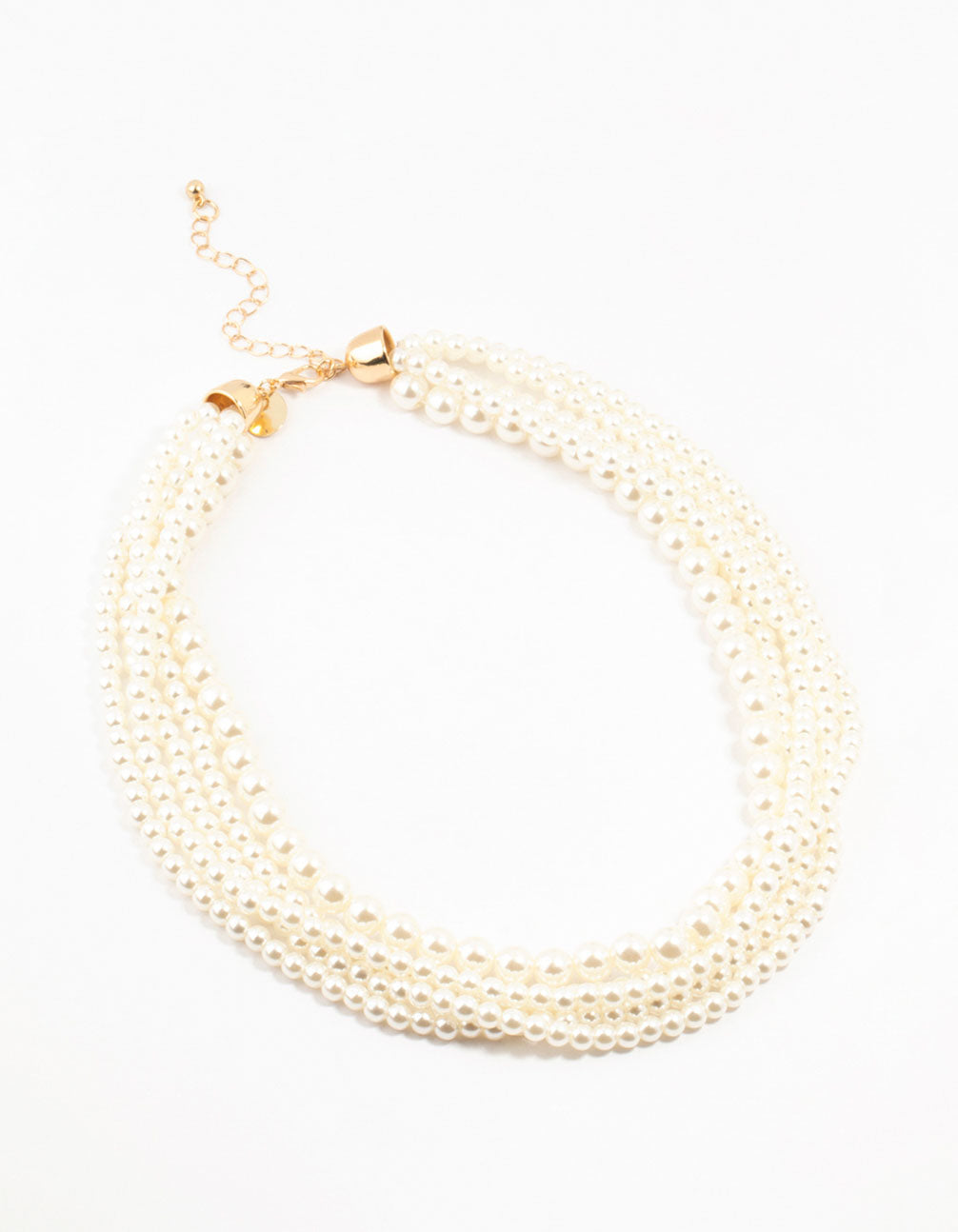 Beaded Multi Sized Pearls Layered Necklace