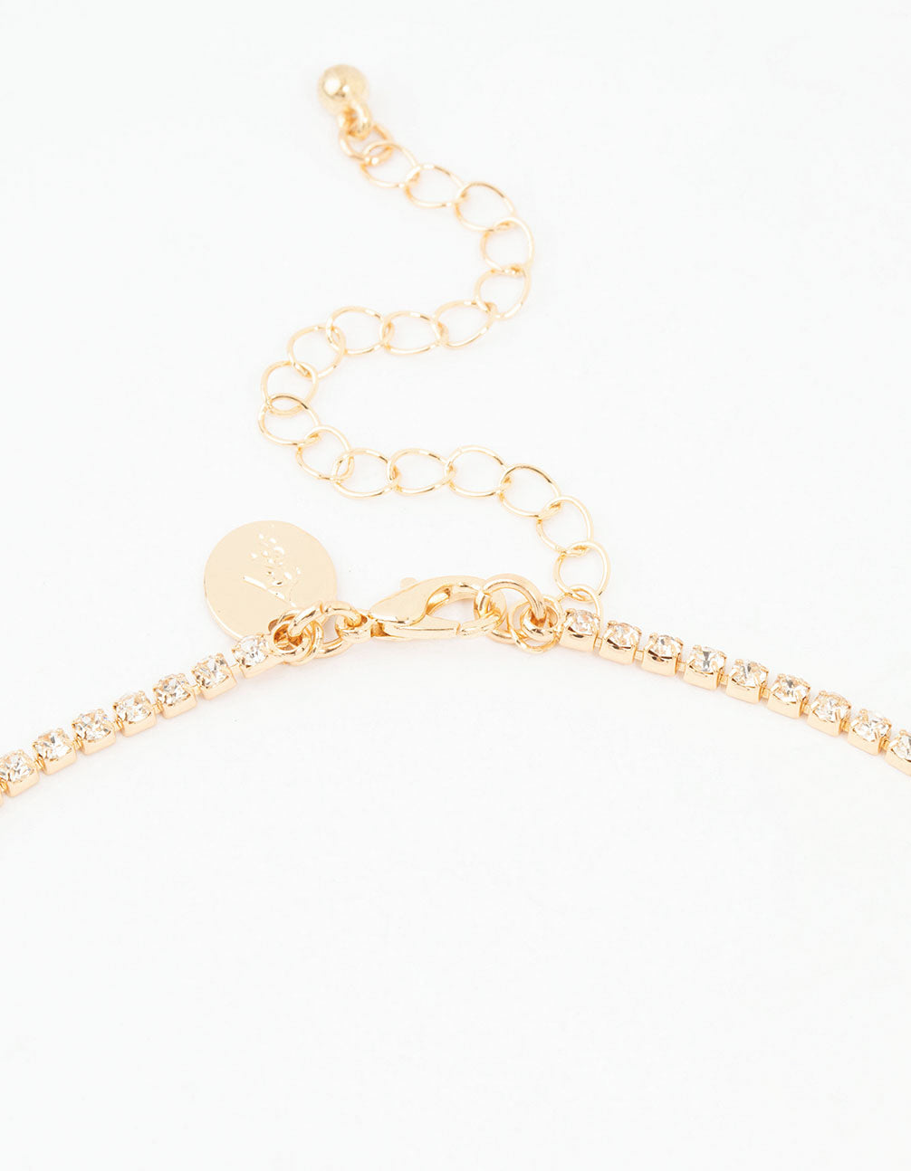Gold Diamante Teardrop Cascading Necklace & Earring Set