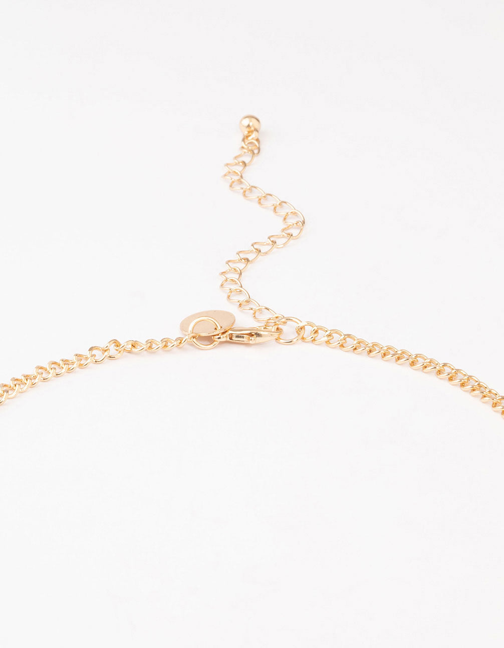 Gold & Red Matte Disc Necklace