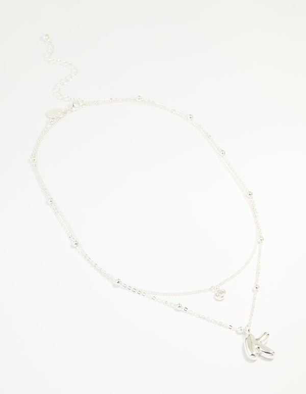 Gold Plated Bubble Letter K Necklace