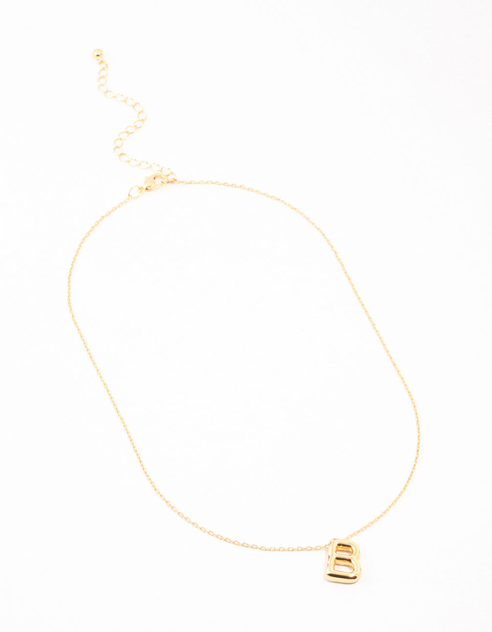 Gold Plated Bubble Letter B Necklace