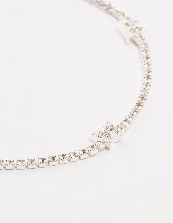 Station Czech Bohemia Crystal Butterfly Silver Toggle Bracelet