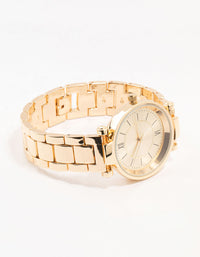 Gold Round Roman Numeral Watch - link has visual effect only