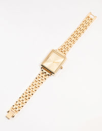 Gold Rectangle Watch - link has visual effect only