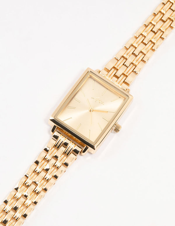 Gold Rectangle Watch