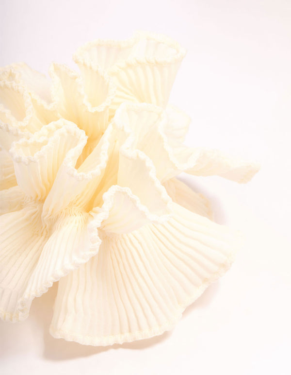 Large White Plisse Fabric Scarf