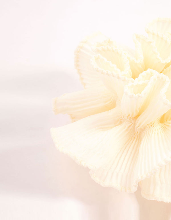 Large White Plisse Fabric Scarf