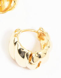 Gold Plated Textured Hoop Earrings - link has visual effect only