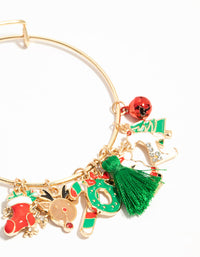 Kids Gold Santa & Reindeer Charm Bracelet - link has visual effect only
