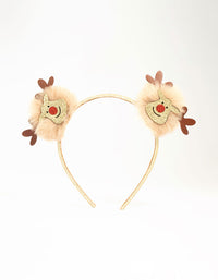 Kids Fabric Reindeer Pom Pom Headband - link has visual effect only
