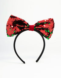 Festive Fabric Sequin Bow Headband - link has visual effect only