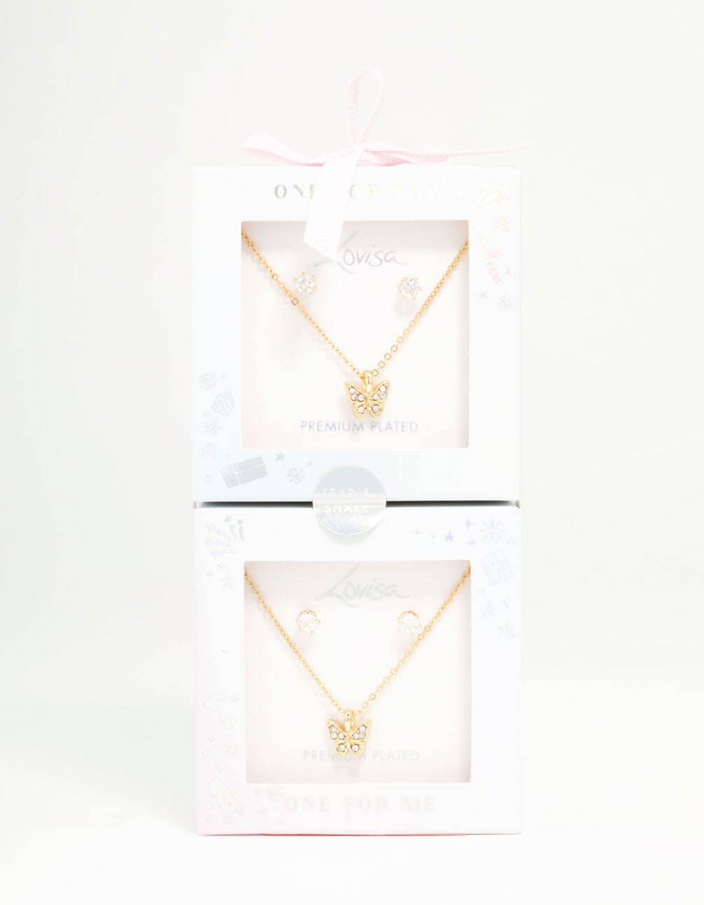 Kids Diamante Butterfly  Jewellery Set