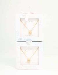 Kids Diamante Butterfly  Jewellery Set - link has visual effect only