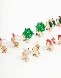 Kids Bow & Star Clip On Earrings 5-Pack - link has visual effect only
