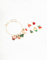 Kids Gold Xmas Make Your Own Stacking Charm Bracelet - link has visual effect only