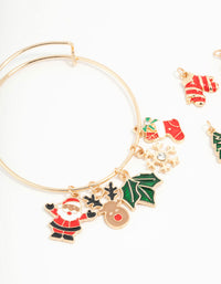 Kids Gold Xmas Make Your Own Stacking Charm Bracelet - link has visual effect only