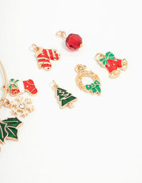 Kids Gold Xmas Make Your Own Stacking Charm Bracelet - link has visual effect only
