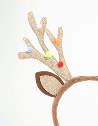 Kids Glittery Reindeer Antler Headband - link has visual effect only