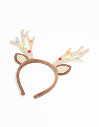 Kids Glittery Reindeer Antler Headband - link has visual effect only