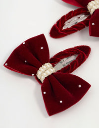 Kids Burgundy Fabric Bow Clips 2-Pack - link has visual effect only