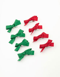 Kids Fabric Bow Hair Clips 8-Pack - link has visual effect only