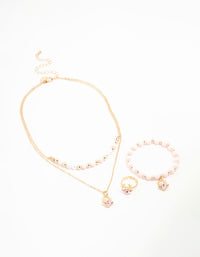 Kids Festive Diamante Reindeer Necklace, Bracelet & Ring Set - link has visual effect only