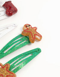 Kids Unicorn & Gingerbread Man Snap Clips 6-Pack - link has visual effect only