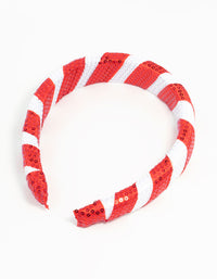 Kids Festive Fabric Candy Cane Headband - link has visual effect only