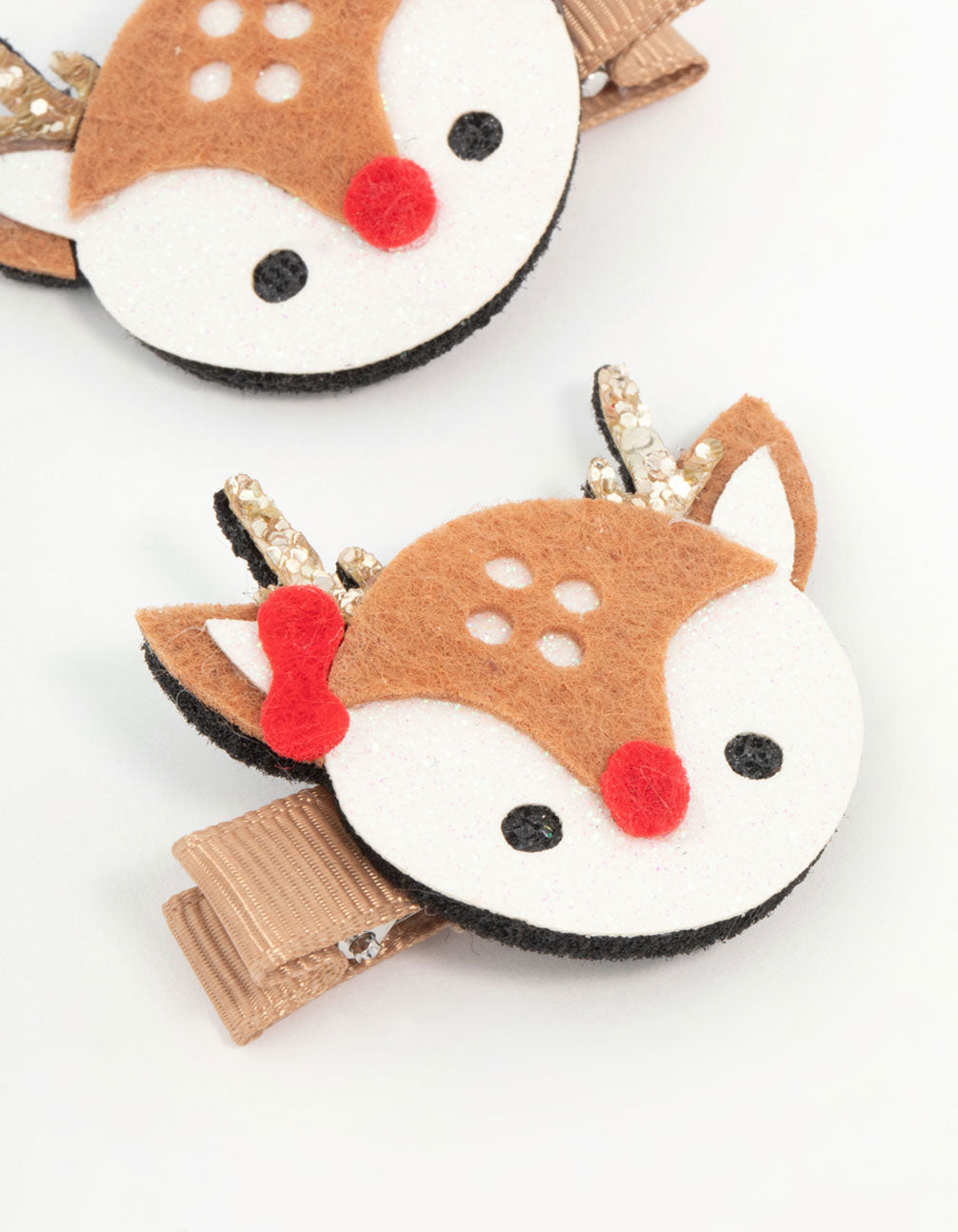 Kids Fabric Reindeer Clips 2-Pack