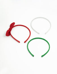 Festive Fabric Bow Headbands 3-Pack - link has visual effect only
