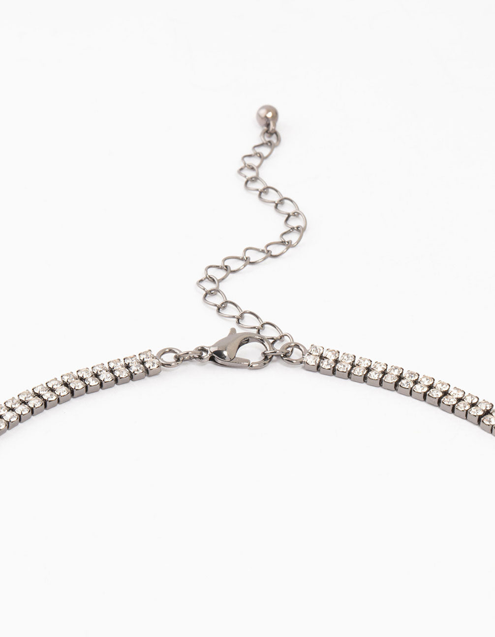 Gunmetal Web Droplet Necklace