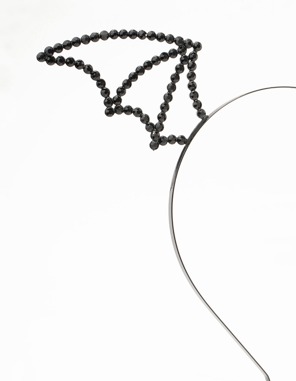 Black Beaded Bat Wing Beaded Headband