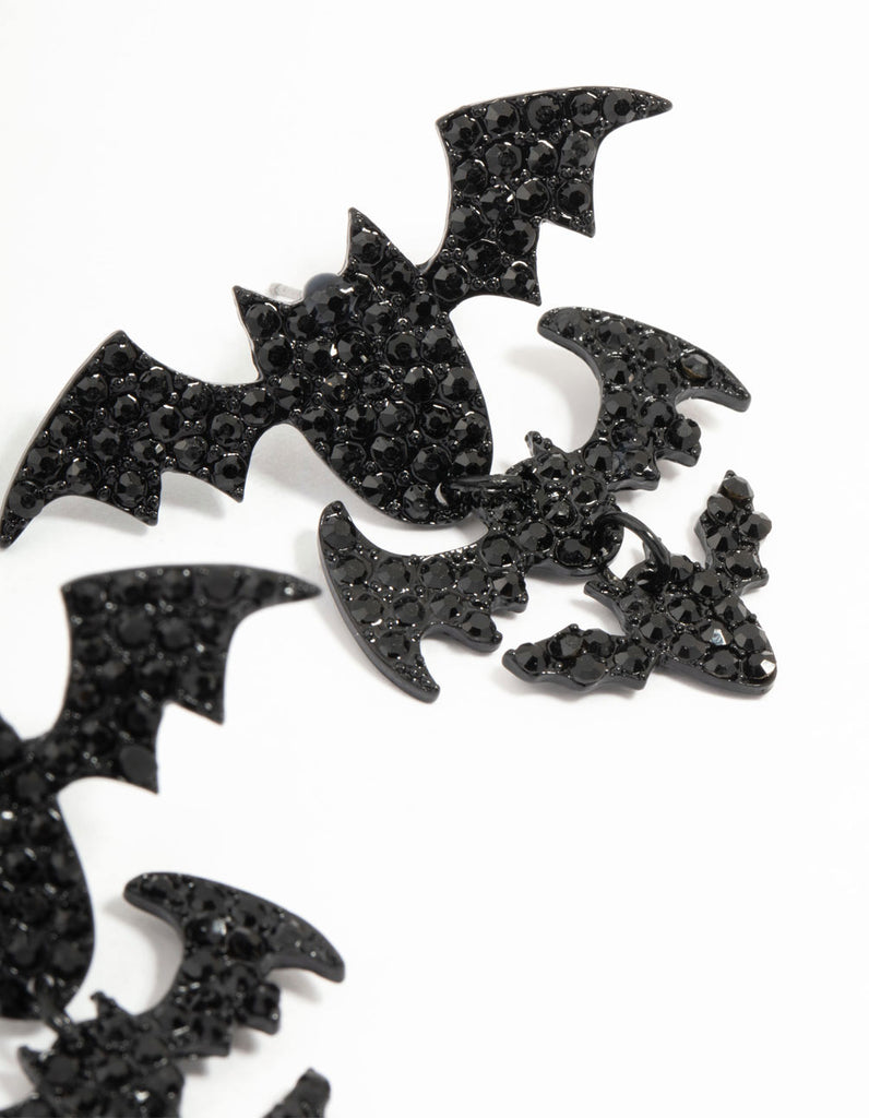 Bling Bat Black Bling Bat Drop Earrings - Lovisa