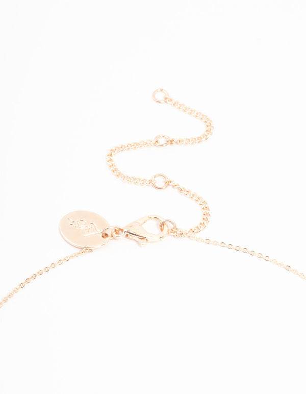 Rose Gold Plated Bow Freshwater Pearl Drop Necklace