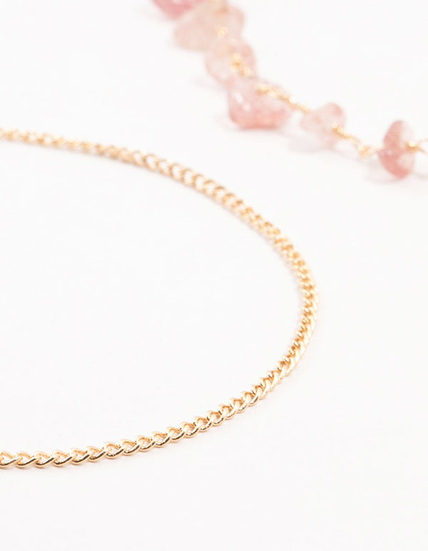 Gold Mixed Shards Anklets 3-Pack