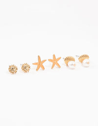 Gold Beachy Earrings 3-Pack - link has visual effect only