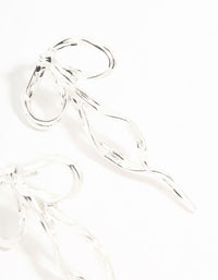 Silver Plated Twisted Bow Drop Earrings - link has visual effect only