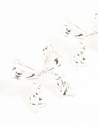 Silver Plated Chunky Bow Earrings - link has visual effect only