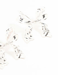 Silver Plated Chunky Bow Earrings - link has visual effect only