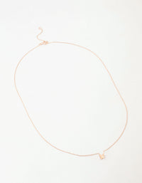 Rose Gold Plated Sterling Silver Polished Butterfly Necklace - link has visual effect only