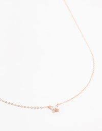 Rose Gold Plated Sterling Silver Cubic Zirconia Mini Butterfly Necklace - link has visual effect only