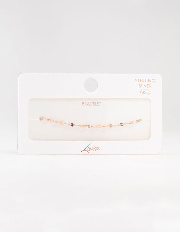 Rose Gold Plated Sterling Silver Chain Bracelet