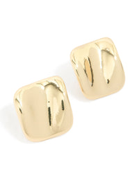 Gold Plated Curved Square Stud Earrings - link has visual effect only