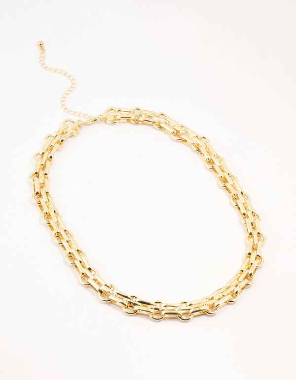 Gold Plated Chunky Link Chain Necklace