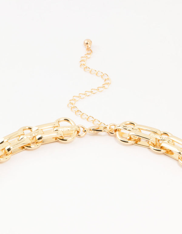 Gold Plated Chunky Link Chain Necklace