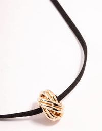 Gold Knotted Pendant Cord Necklace - link has visual effect only