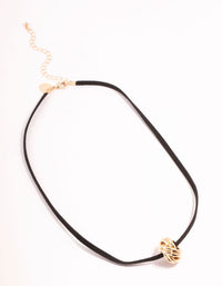Gold Knotted Pendant Cord Necklace - link has visual effect only