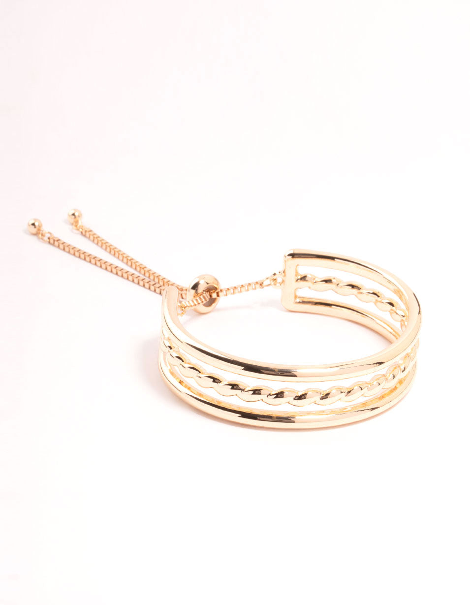 Gold Twisted Toggle Bracelet