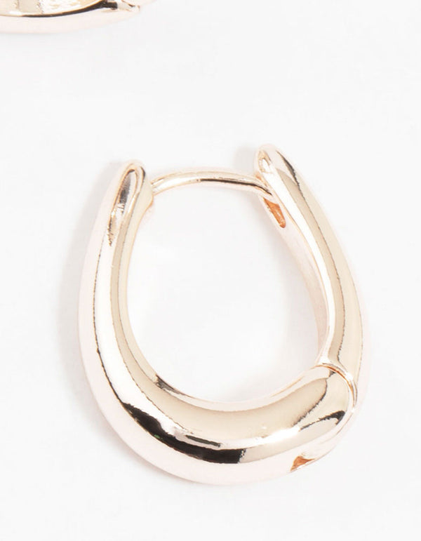 Rose Gold Plated  Gradual Small Huggie Earrings